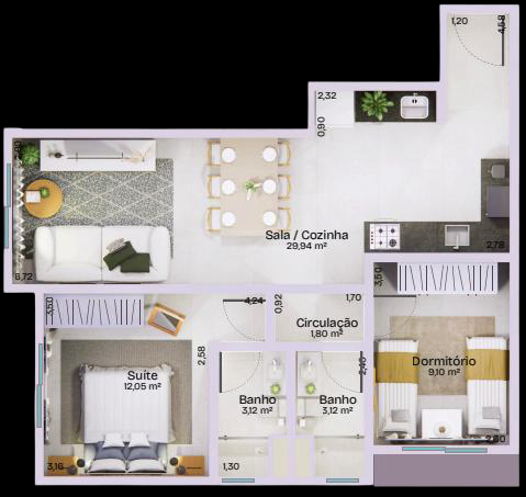 Planta da unidade 103 / 403