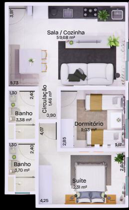 Planta da unidade 105 / 405